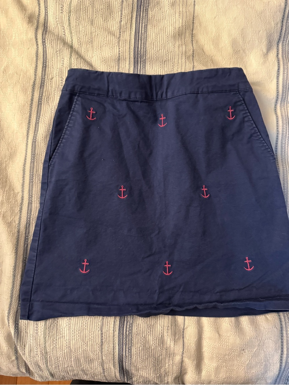 Vineyard Vines Girl’s Navy Anchor Embroidered Skirt